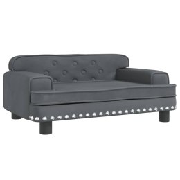 VidaXL Sofa dla dzieci, ciemnoszara, 70x45x30 cm, aksamit