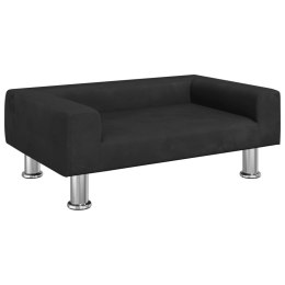 VidaXL Sofa dla dzieci, czarna, 70x45x26,5 cm, aksamitna