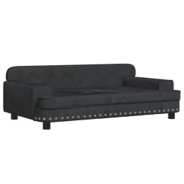 VidaXL Sofa dla dzieci, czarna, 90x53x30 cm, aksamit