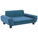 VidaXL Sofa dla dzieci, niebieska, 70x45x33 cm, aksamit