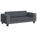 VidaXL Sofa dziecięca z podnóżkiem, ciemnoszara, 100x50x30 cm, aksamit