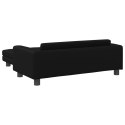 VidaXL Sofa dziecięca z podnóżkiem, czarna, 100x50x30 cm, ekoskóra