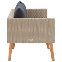 VidaXL 2-osobowa sofa ogrodowa z poduszkami, rattan PE, beż