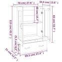 VidaXL Kredens, czarny, 70x31x115 cm, materiał drewnopochodny