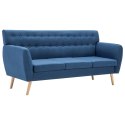 VidaXL 3-osobowa sofa tapicerowana tkaniną, 172x70x82 cm, niebieska