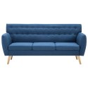 VidaXL 3-osobowa sofa tapicerowana tkaniną, 172x70x82 cm, niebieska