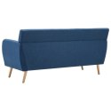 VidaXL 3-osobowa sofa tapicerowana tkaniną, 172x70x82 cm, niebieska