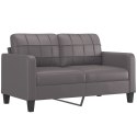 VidaXL 2-osobowa sofa, szary, 140 cm, sztuczna skóra