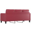 VidaXL 3-osobowa sofa, winna czerwień, 180 cm, sztuczna skóra