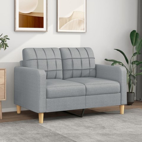 VidaXL Sofa 2-osobowa, jasnoszara, 120 cm, tapicerowana tkaniną