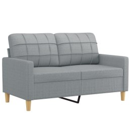 VidaXL Sofa 2-osobowa, jasnoszara, 120 cm, tapicerowana tkaniną