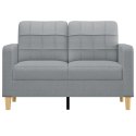 VidaXL Sofa 2-osobowa, jasnoszara, 120 cm, tapicerowana tkaniną