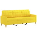 VidaXL Sofa 3-osobowa, jasnożółta, 180 cm, tapicerowana tkaniną