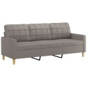 VidaXL Sofa 3-osobowa, kolor taupe, 180 cm, tapicerowana tkaniną