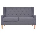 VidaXL 2-osobowa sofa tapicerowana tkaniną, szara