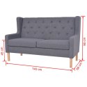 VidaXL 2-osobowa sofa tapicerowana tkaniną, szara