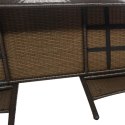 VidaXL Dwuosobowa sofa ogrodowa ze stolikiem, rattan PE, brązowa