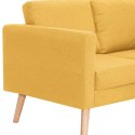 VidaXL Sofa 2-osobowa tapicerowana tkaniną, żółta