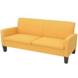 VidaXL Sofa 3-osobowa, żółta, 180 x 65 x 76 cm