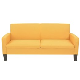 VidaXL Sofa 3-osobowa, żółta, 180 x 65 x 76 cm