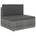 VidaXL Sofa modułowa 2-osobowa, rattan PE, szara