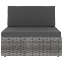 VidaXL Sofa modułowa 2-osobowa, rattan PE, szara