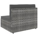 VidaXL Sofa modułowa 2-osobowa, rattan PE, szara