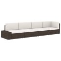 VidaXL Sofa modułowa 2-osobowa, rattan PE, szara