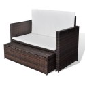 VidaXL Sofa ogrodowa, rattan PE, brązowa