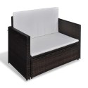 VidaXL Sofa ogrodowa, rattan PE, brązowa