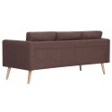 VidaXL 3-osobowa sofa tapicerowana tkaniną, brązowa