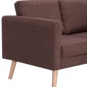 VidaXL 3-osobowa sofa tapicerowana tkaniną, brązowa