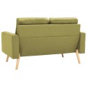 VidaXL 2-osobowa sofa, zielona, tapicerowana tkaniną