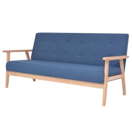 VidaXL 3-osobowa sofa tapicerowana, niebieska