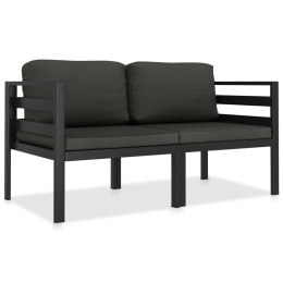 VidaXL 2-częściowa sofa z poduszkami, aluminium, antracytowa