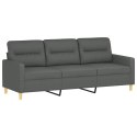 VidaXL 3-osobowa sofa z podnóżkiem, ciemnoszary, 180 cm, tkaniną