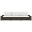 VidaXL Sofa modułowa 3-osobowa, rattan PE, brązowa