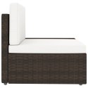 VidaXL Sofa modułowa 3-osobowa, rattan PE, brązowa