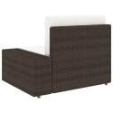 VidaXL Sofa modułowa 3-osobowa, rattan PE, brązowa