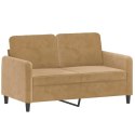 VidaXL 2-osobowa sofa z poduszkami, brązowa, 120 cm, aksamit