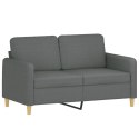 VidaXL 2-osobowa sofa z poduszkami, ciemnoszara, 120 cm, tkanina