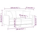 VidaXL 2-osobowa sofa z poduszkami, ciemnoszara, 120 cm, tkanina