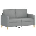 VidaXL 2-osobowa sofa z poduszkami, jasnoszara, 120 cm, tkanina