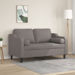 VidaXL 2-osobowa sofa z poduszkami, kolor taupe, 120 cm, tkanina