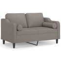 VidaXL 2-osobowa sofa z poduszkami, kolor taupe, 120 cm, tkanina