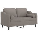 VidaXL 2-osobowa sofa z poduszkami, kolor taupe, 120 cm, tkanina