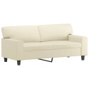 VidaXL 2-osobowa sofa z poduszkami, kremowa, 140 cm, sztuczna skóra