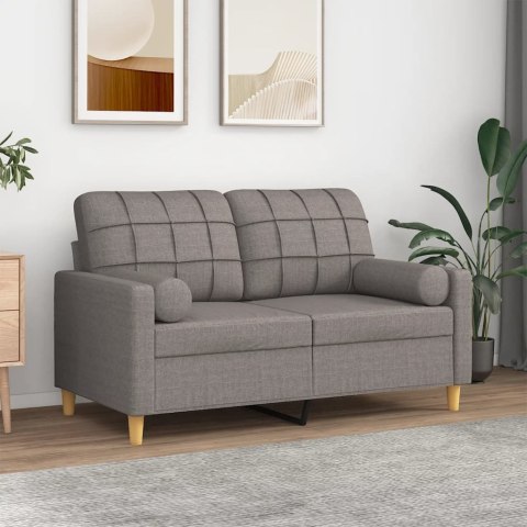 VidaXL 2-osobowa sofa z poduszkami, taupe, 120 cm, tkanina