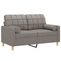 VidaXL 2-osobowa sofa z poduszkami, taupe, 120 cm, tkanina