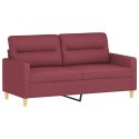 VidaXL 2-osobowa sofa z poduszkami, winna czerwień, 140 cm, tkanina